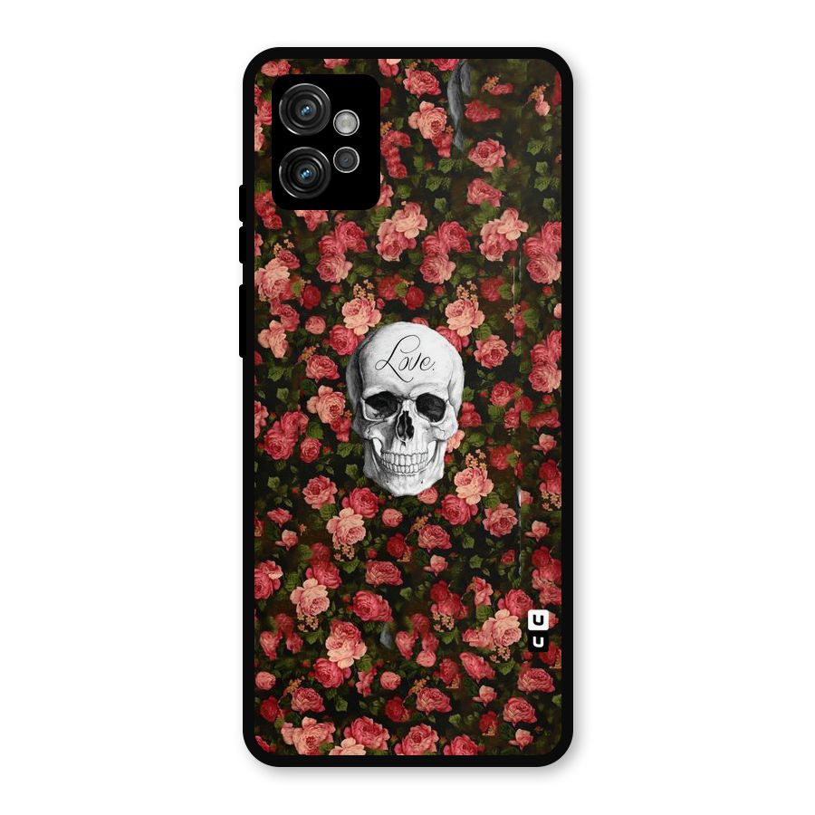 Floral Skull Love Metal Back Case for Moto G32