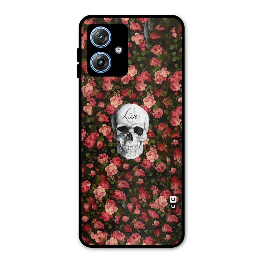 Floral Skull Love Metal Back Case for Moto G54