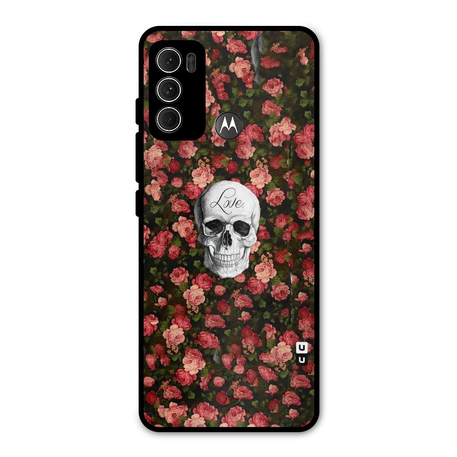 Floral Skull Love Metal Back Case for Moto G60