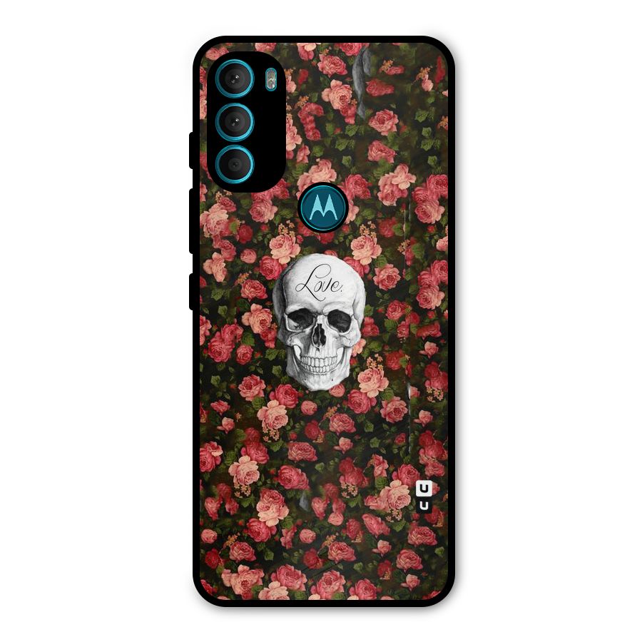Floral Skull Love Metal Back Case for Moto G71 5G