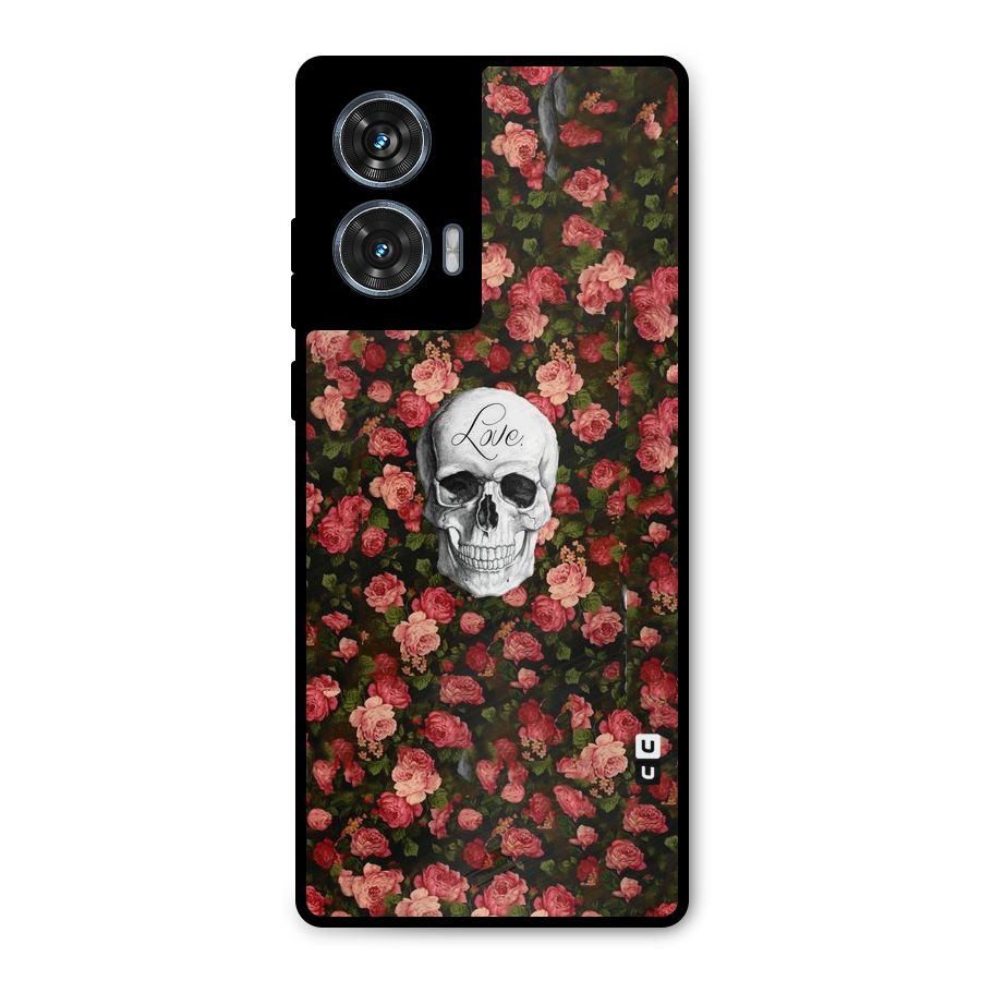 Floral Skull Love Metal Back Case for Motorola Edge 50 Fusion