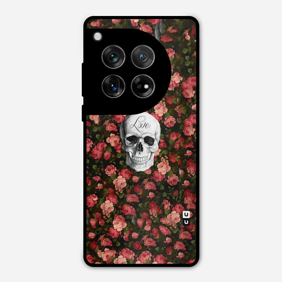 Floral Skull Love Metal Back Case for OnePlus 12