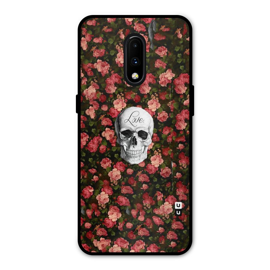 Floral Skull Love Metal Back Case for OnePlus 7
