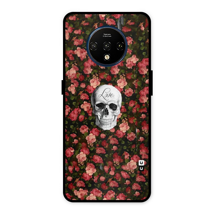 Floral Skull Love Metal Back Case for OnePlus 7T