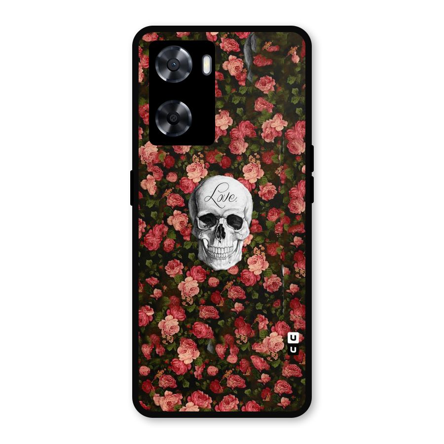 Floral Skull Love Metal Back Case for Oppo A57 2022