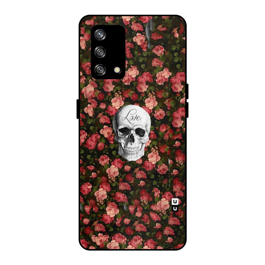 Floral Skull Love Metal Back Case for Oppo F19