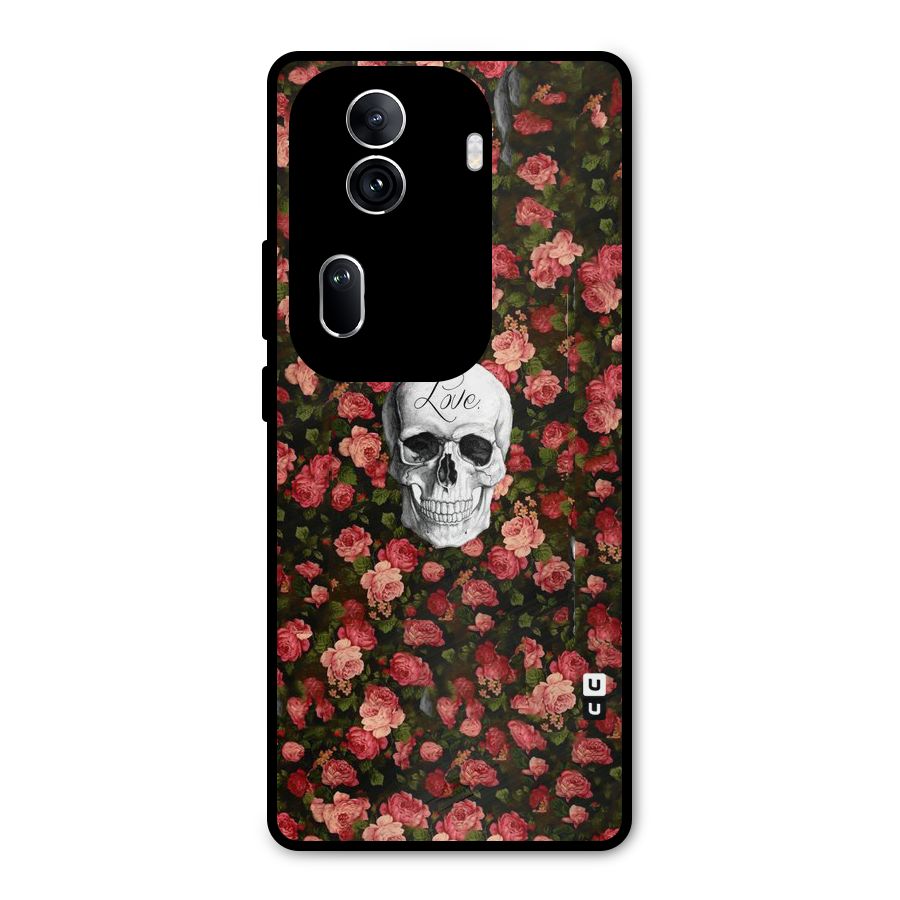 Floral Skull Love Metal Back Case for Oppo Reno11 Pro 5G