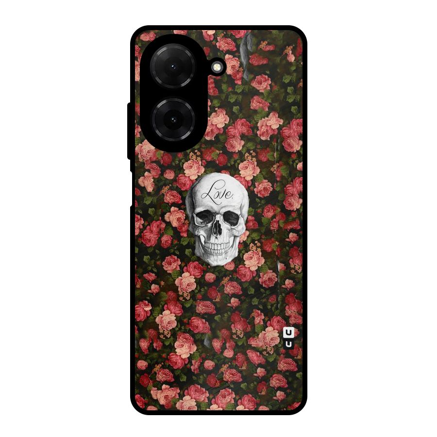 Floral Skull Love Metal Back Case for Poco C71