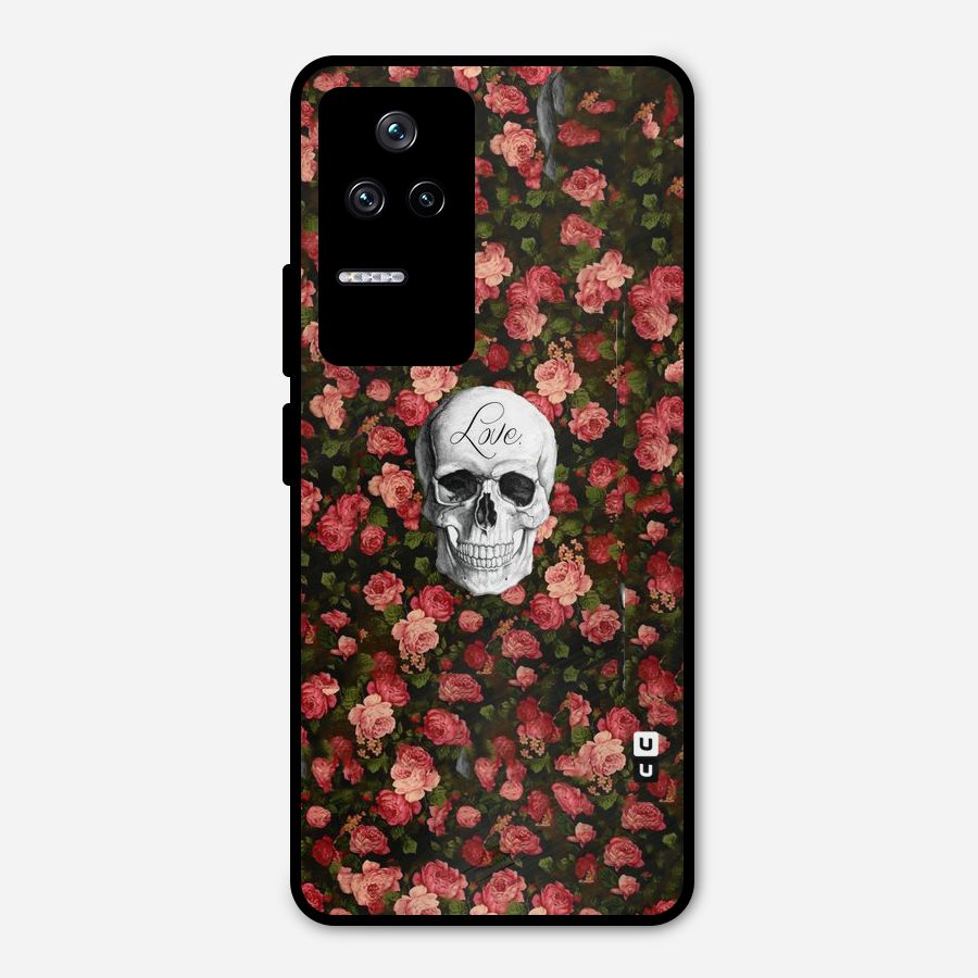 Floral Skull Love Metal Back Case for Poco F4 5G