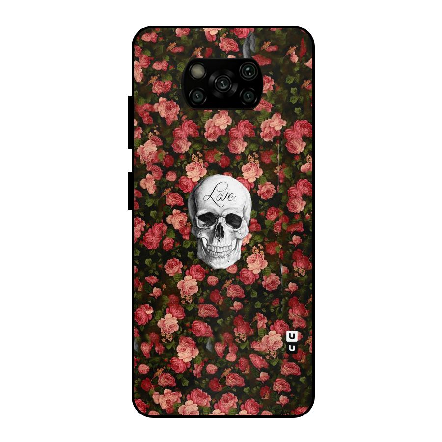 Floral Skull Love Metal Back Case for Poco X3