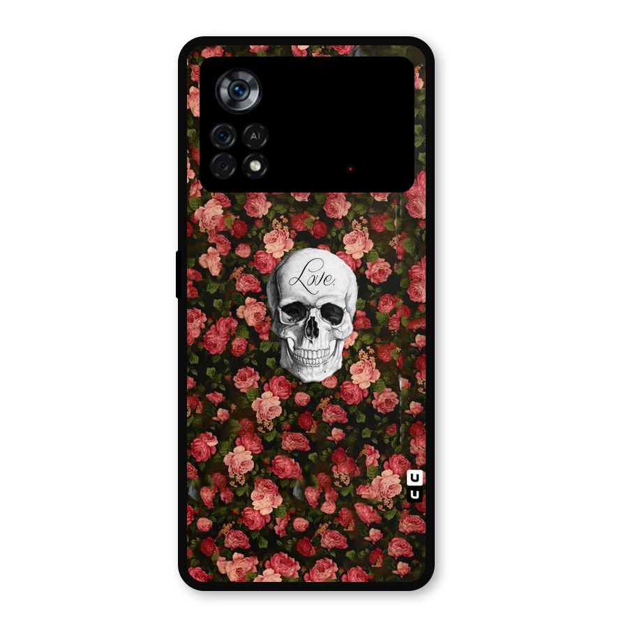Floral Skull Love Metal Back Case for Poco X4 Pro 5G