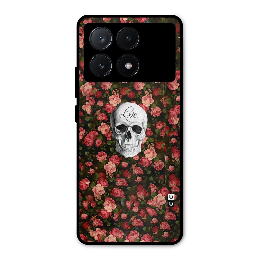 Floral Skull Love Metal Back Case for Poco X6 Pro