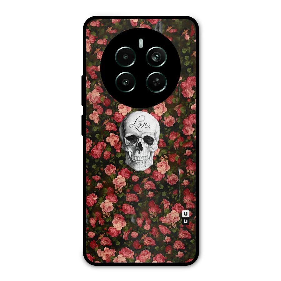 Floral Skull Love Metal Back Case for Realme 12 Pro Plus