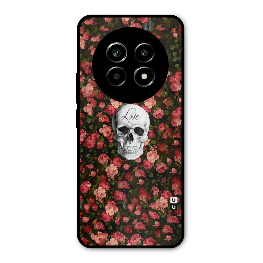 Floral Skull Love Metal Back Case for Realme 13 Pro