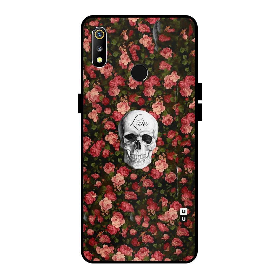 Floral Skull Love Metal Back Case for Realme 3i