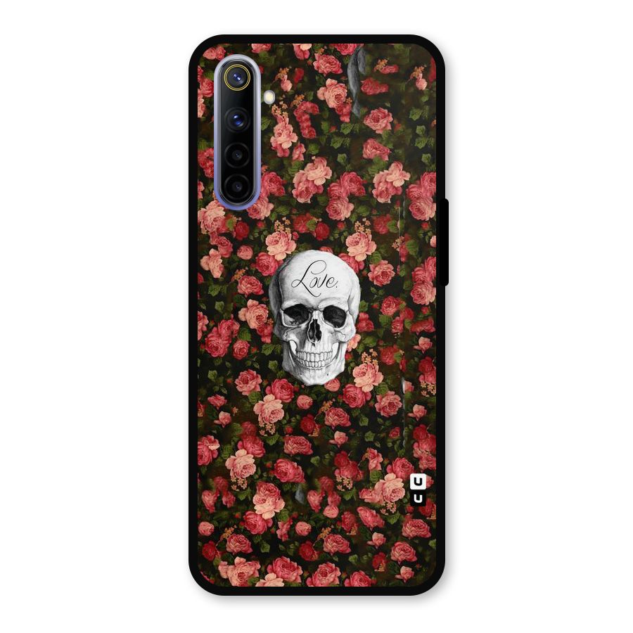 Floral Skull Love Metal Back Case for Realme 6i