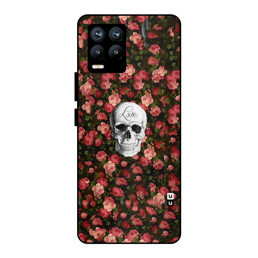Floral Skull Love Metal Back Case for Realme 8 Pro