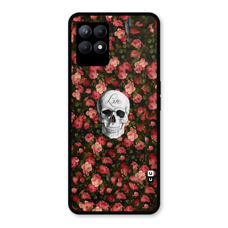 Floral Skull Love Metal Back Case for Realme 8i