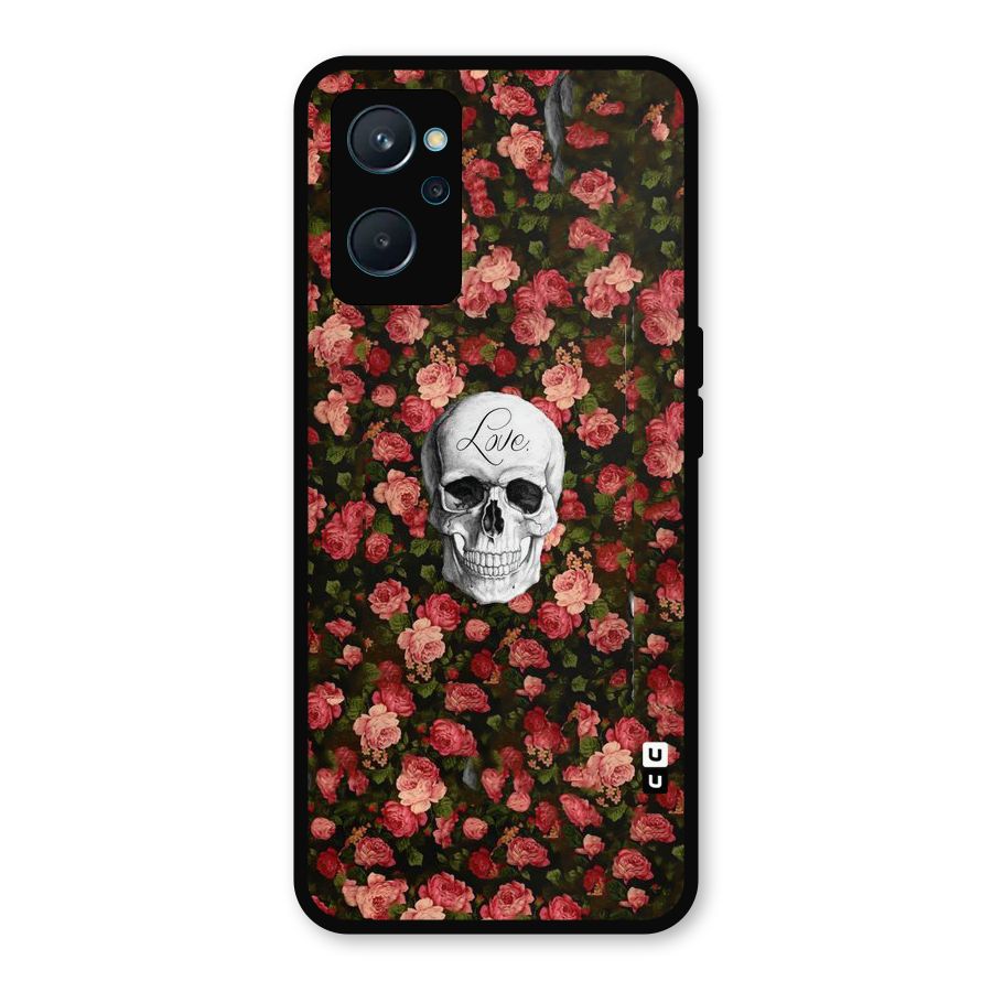 Floral Skull Love Metal Back Case for Realme 9i