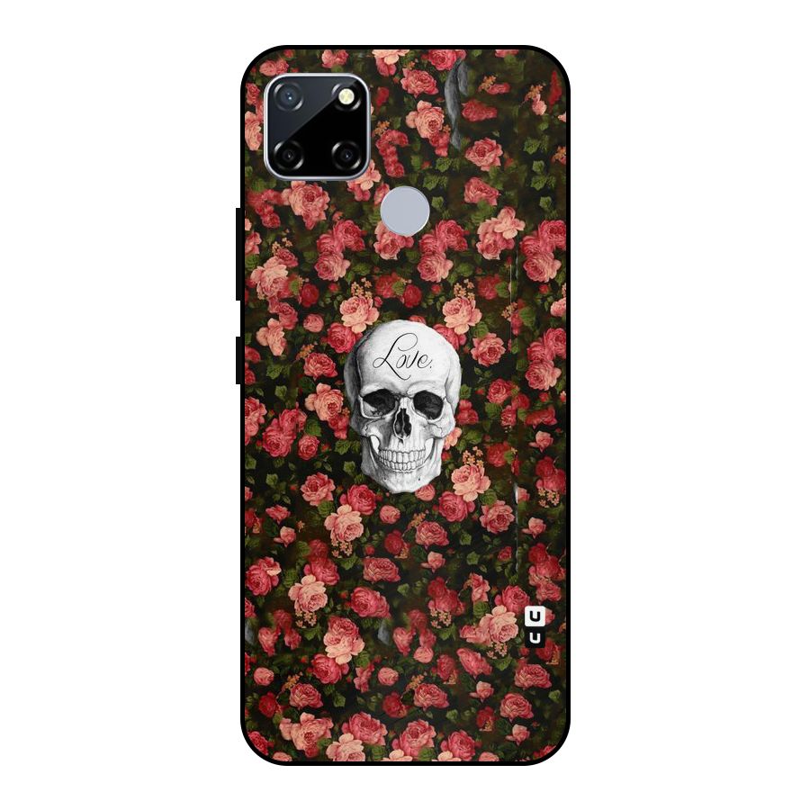 Floral Skull Love Metal Back Case for Realme Narzo 30A