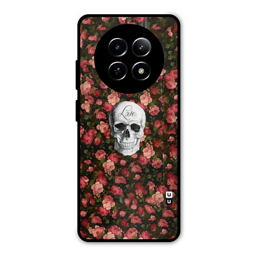 Floral Skull Love Metal Back Case for Realme Narzo 70x 5G