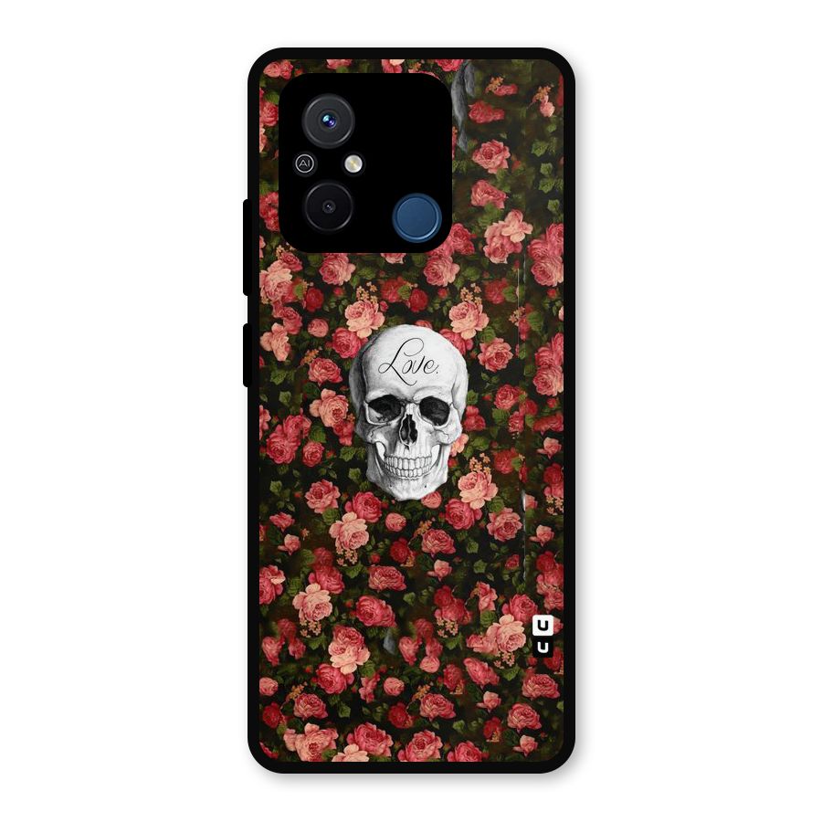Floral Skull Love Metal Back Case for Redmi 12C