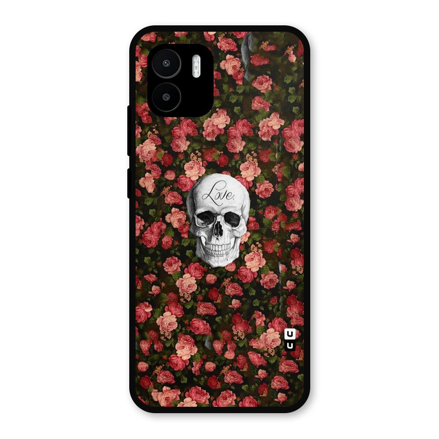 Floral Skull Love Metal Back Case for Redmi A2