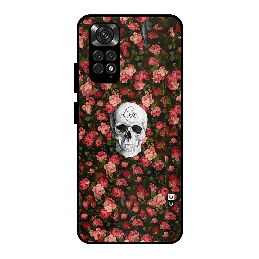 Floral Skull Love Metal Back Case for Redmi Note 11 Pro