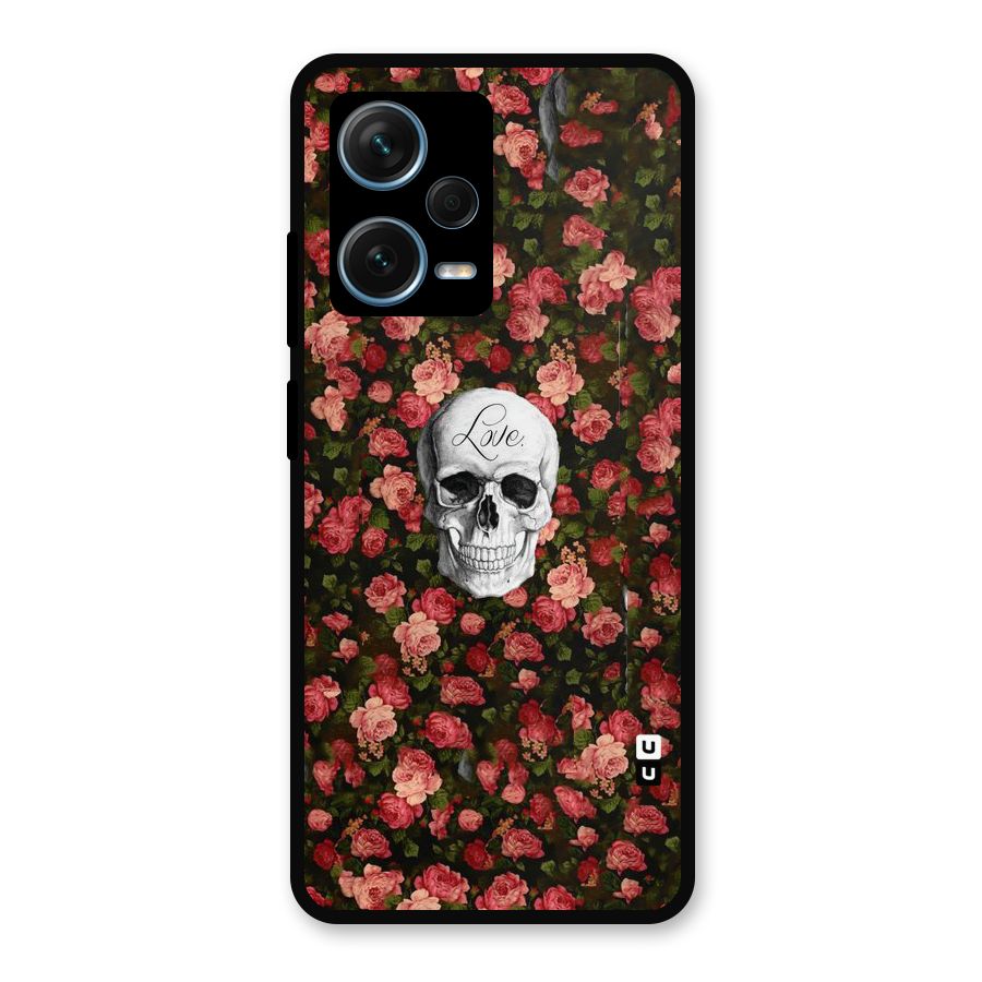 Floral Skull Love Metal Back Case for Redmi Note 12 Pro Plus 5G