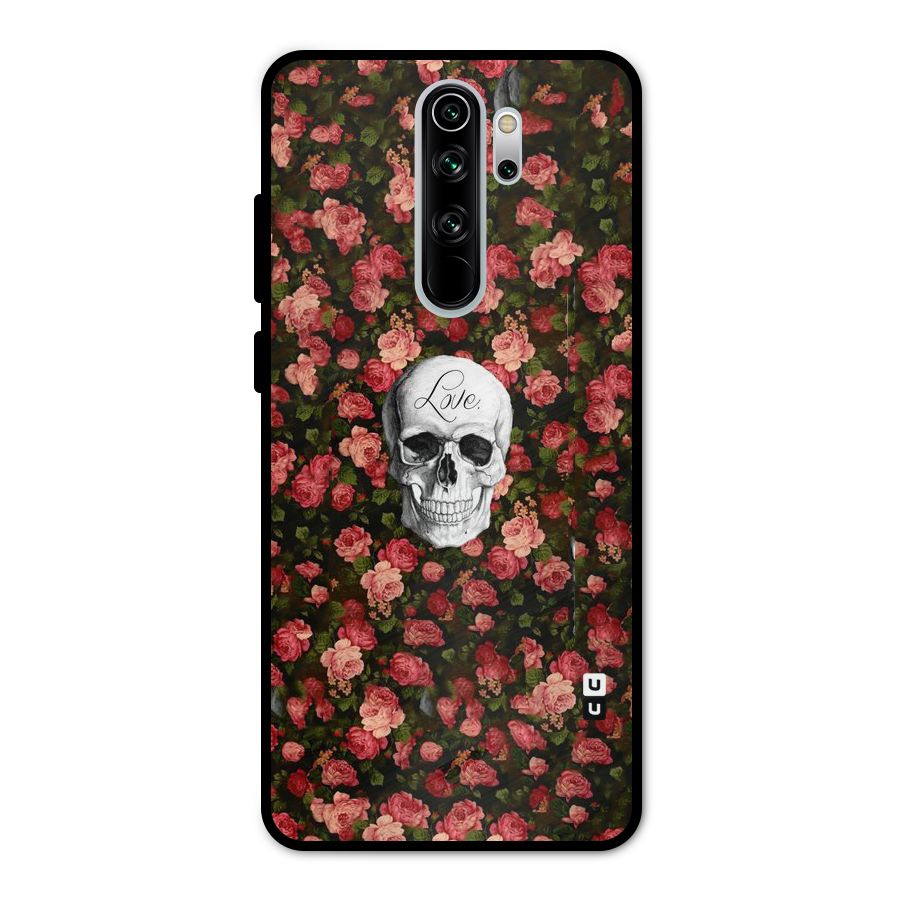 Floral Skull Love Metal Back Case for Redmi Note 8 Pro