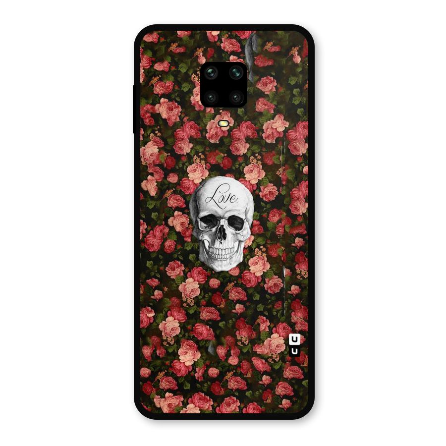Floral Skull Love Metal Back Case for Redmi Note 9 Pro