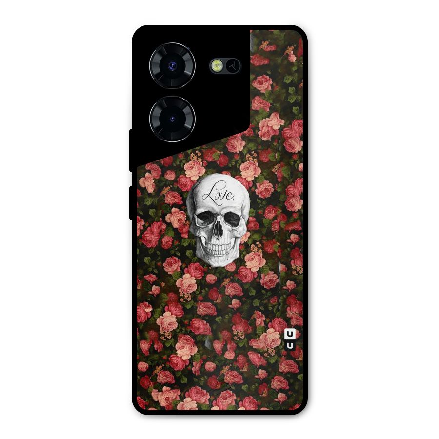 Floral Skull Love Metal Back Case for Tecno Pova 5 Pro 5G