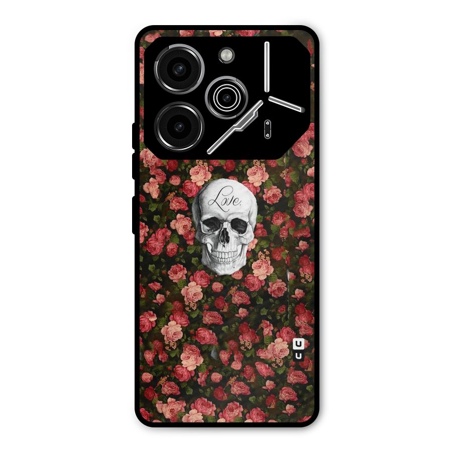 Floral Skull Love Metal Back Case for Tecno Pova 6 Pro