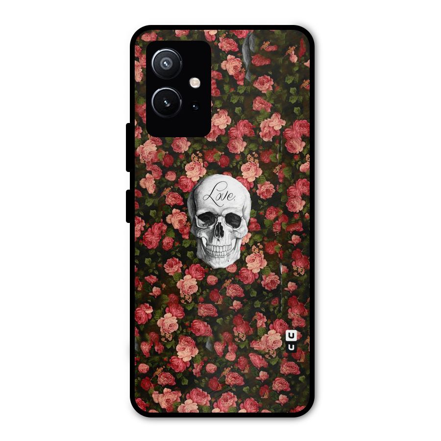 Floral Skull Love Metal Back Case for Vivo T1 5G