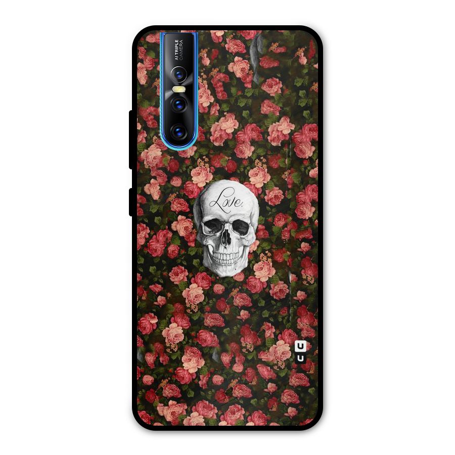 Floral Skull Love Metal Back Case for Vivo V15 Pro