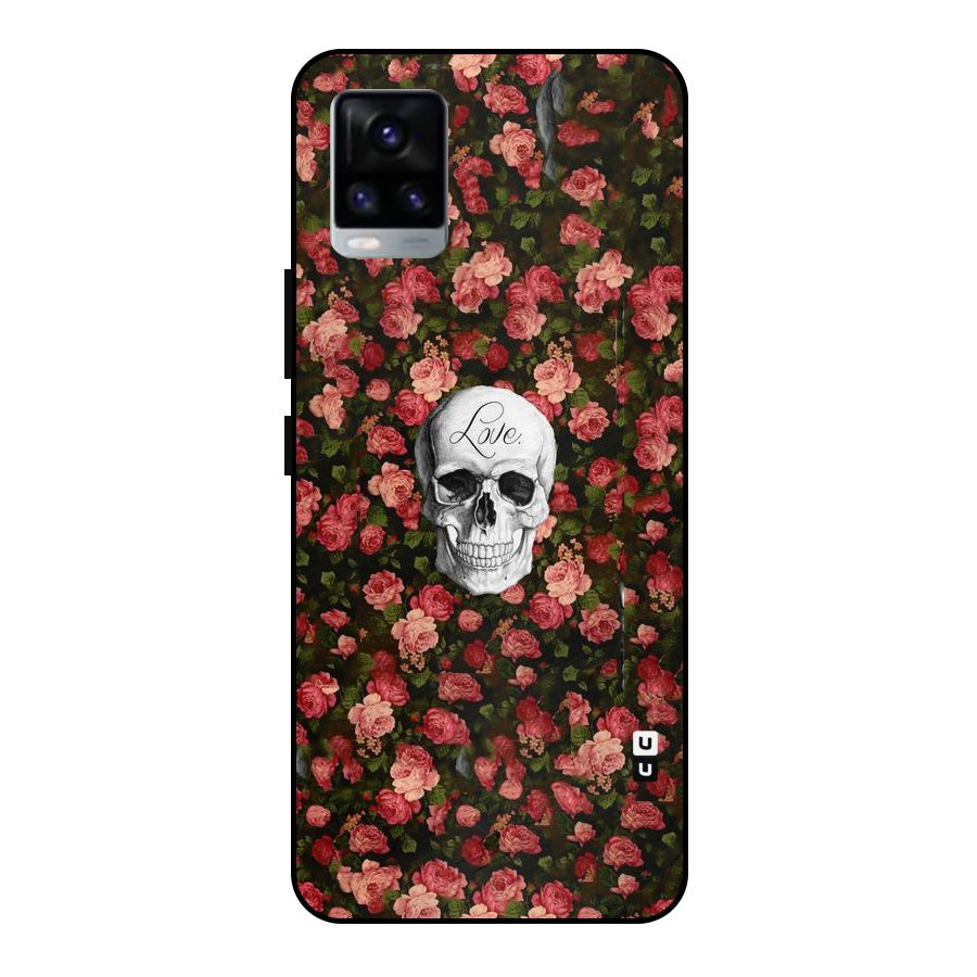 Floral Skull Love Metal Back Case for Vivo V20 2021
