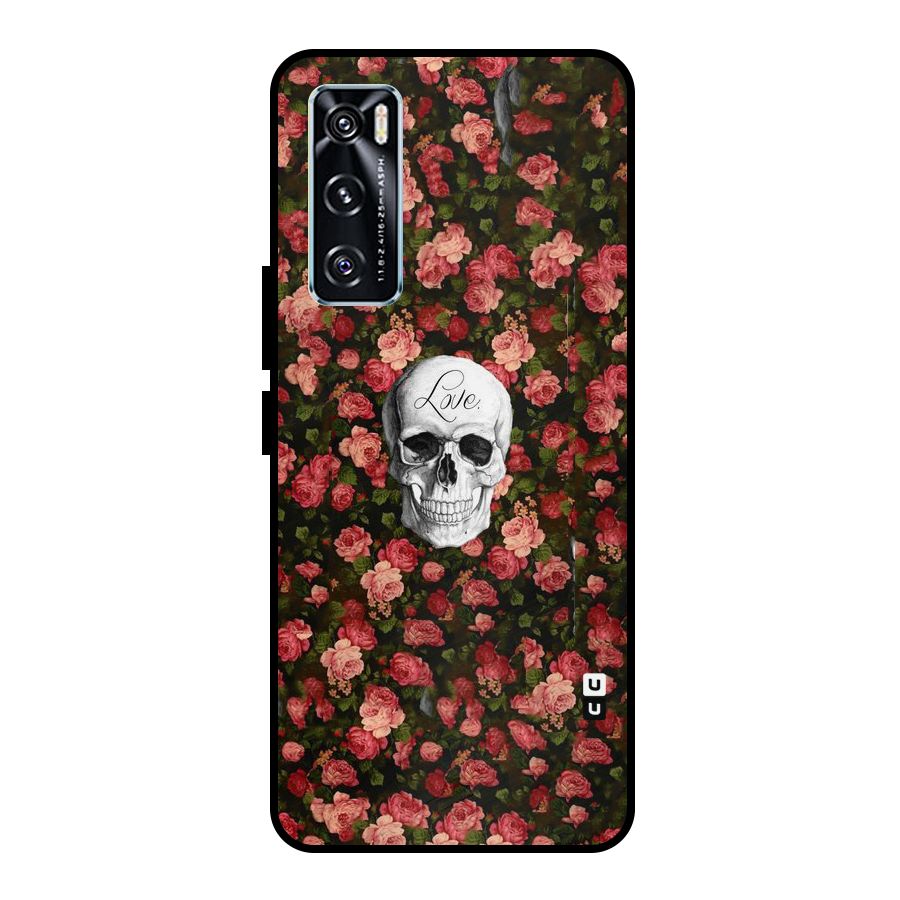 Floral Skull Love Metal Back Case for Vivo V20 SE