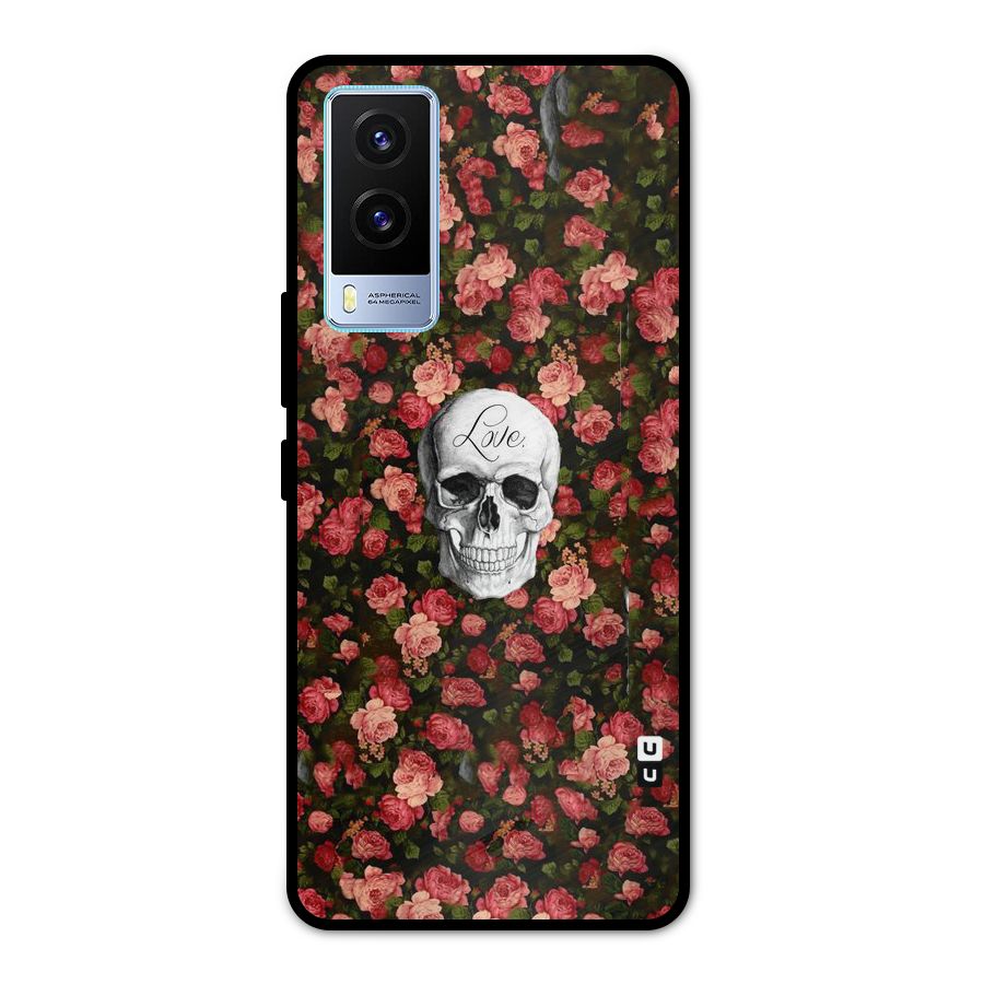 Floral Skull Love Metal Back Case for Vivo V21e 5G