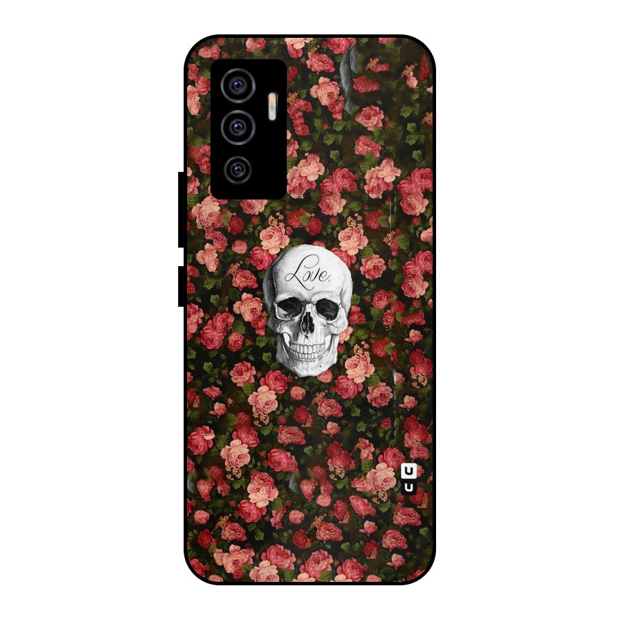 Floral Skull Love Metal Back Case for Vivo V23e