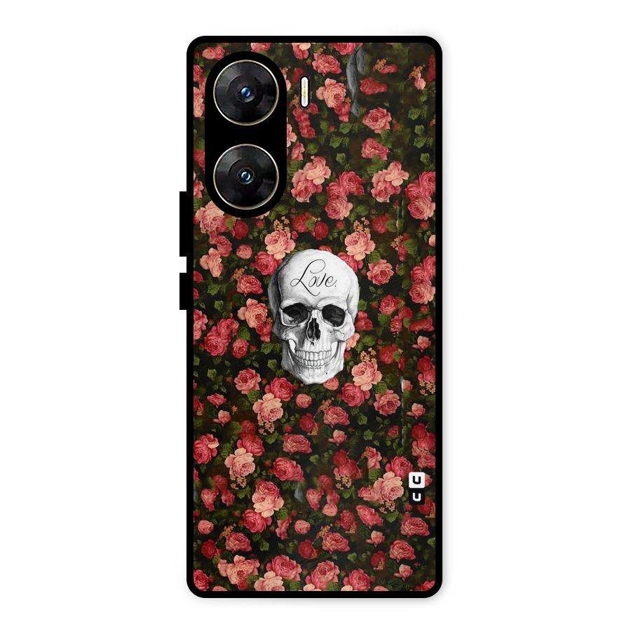 Floral Skull Love Metal Back Case for Vivo V29e