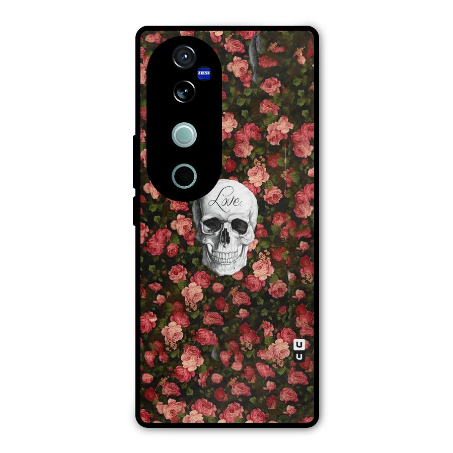 Floral Skull Love Metal Back Case for Vivo V40