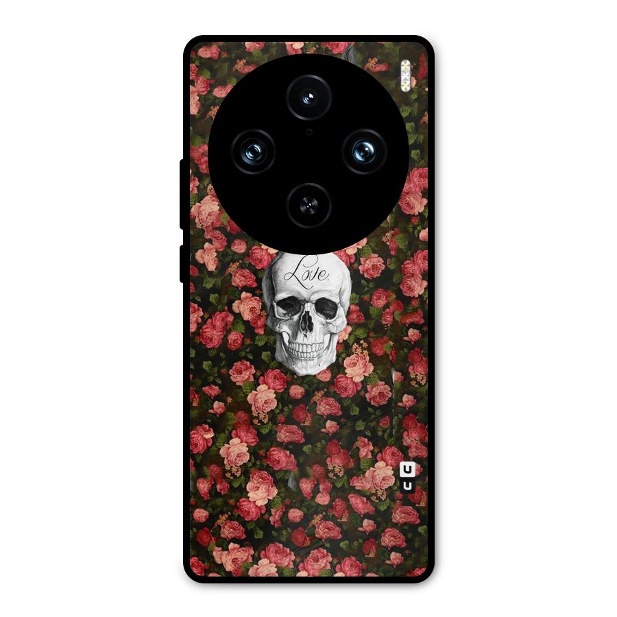 Floral Skull Love Metal Back Case for Vivo X100 Pro