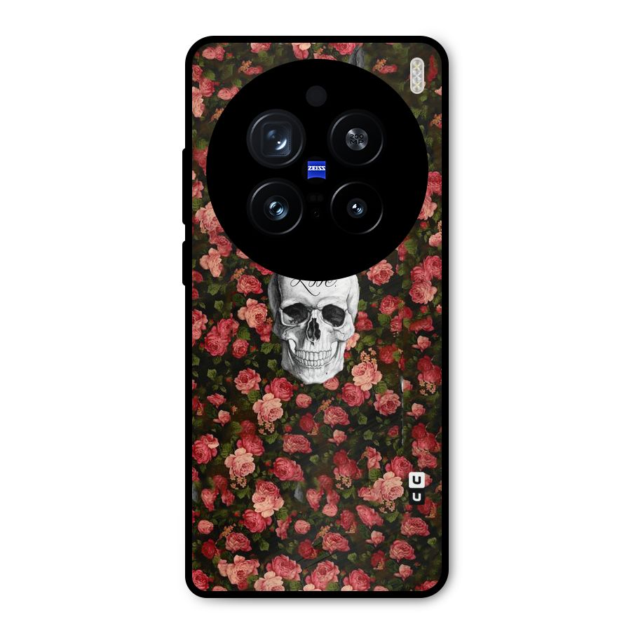 Floral Skull Love Metal Back Case for Vivo X200 Pro