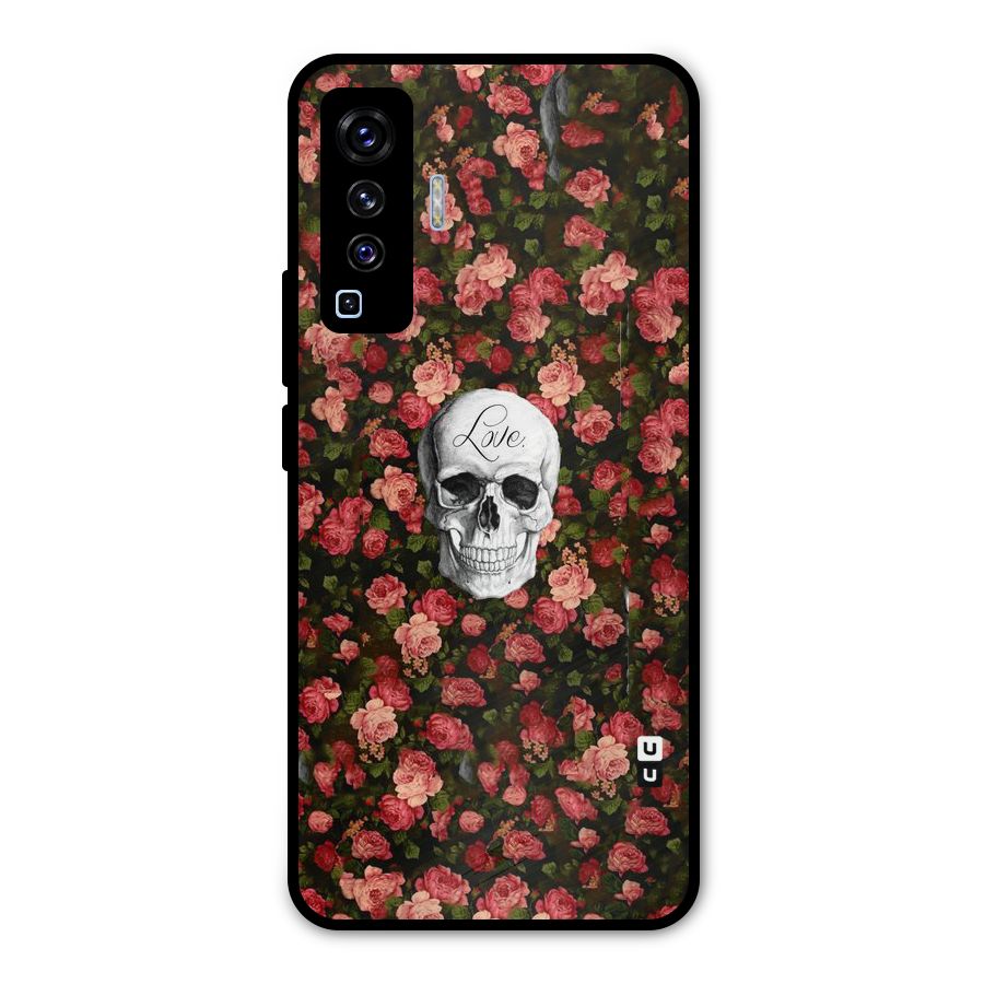 Floral Skull Love Metal Back Case for Vivo X50