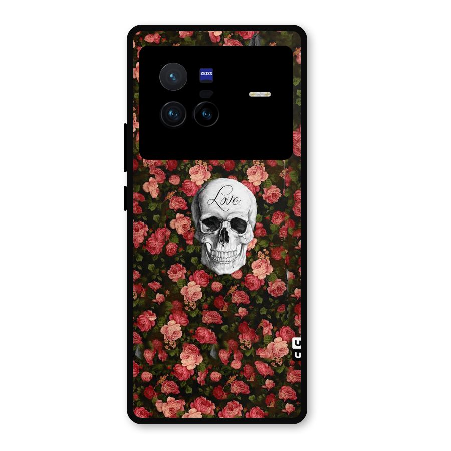 Floral Skull Love Metal Back Case for Vivo X80