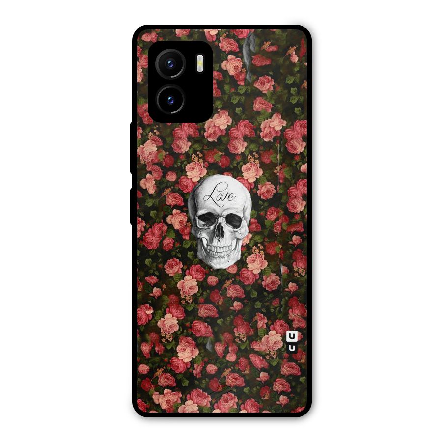 Floral Skull Love Metal Back Case for Vivo Y15s