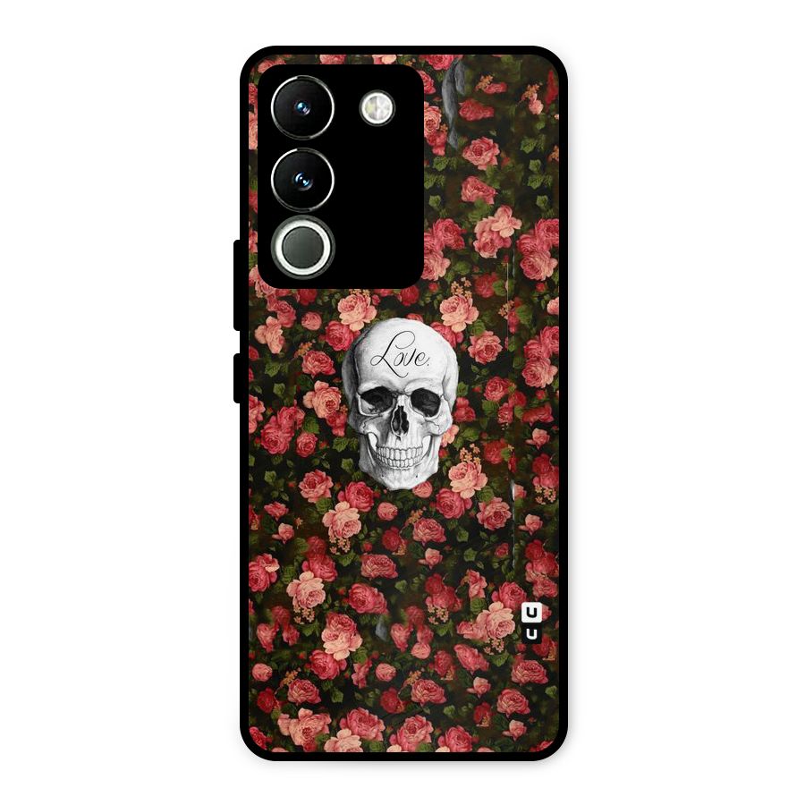 Floral Skull Love Metal Back Case for Vivo Y200