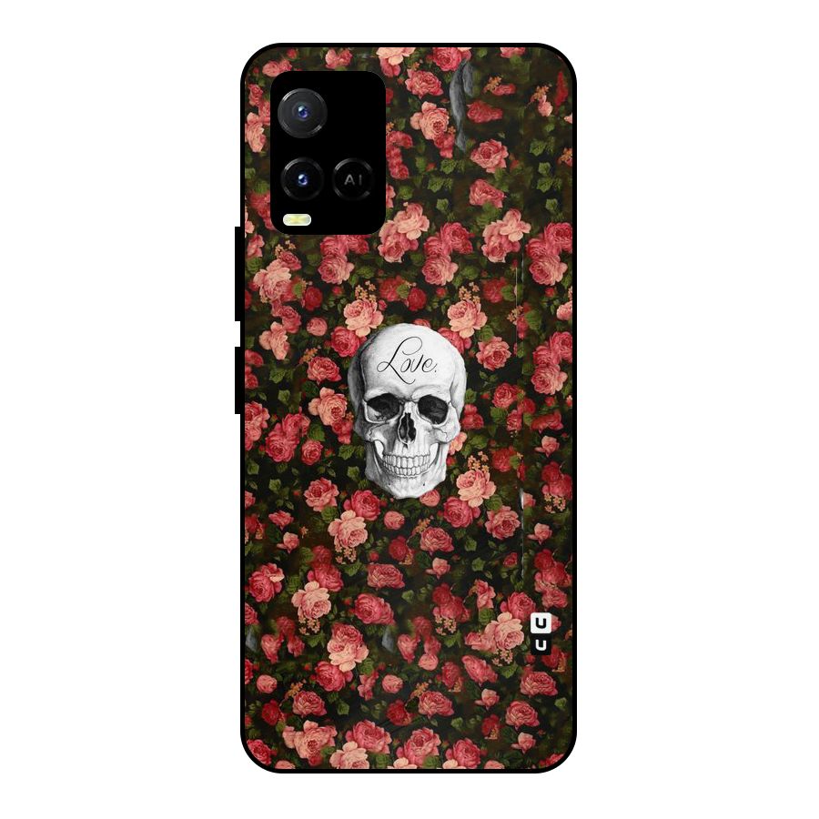 Floral Skull Love Metal Back Case for Vivo Y21T