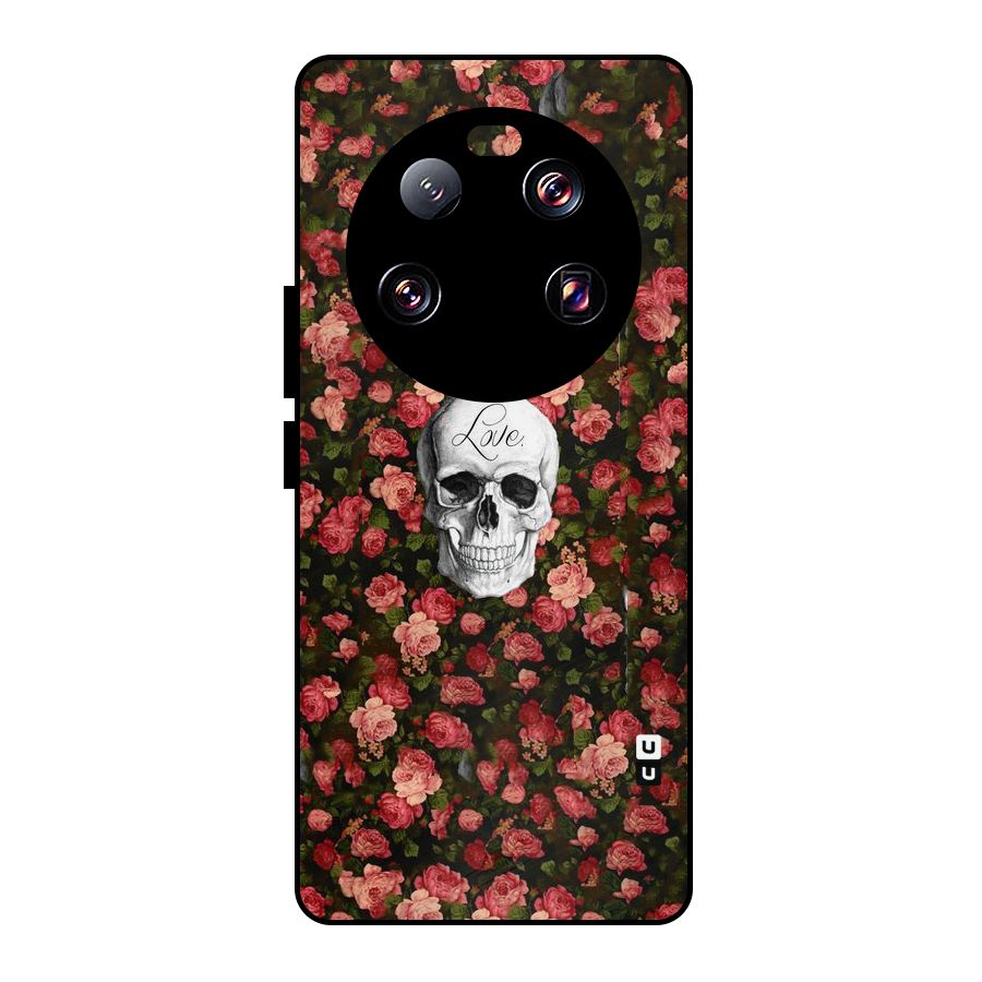 Floral Skull Love Metal Back Case for Xiaomi 13 Ultra