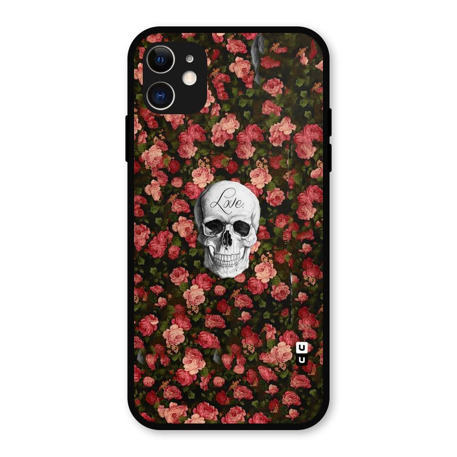 Floral Skull Love Metal Back Case for iPhone 11
